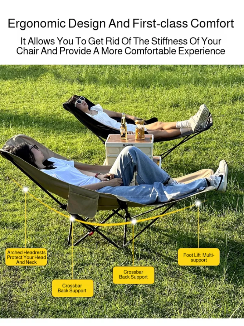 Folding Recliner Camping Chair with Cushion 5