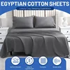 100% Egyptian Cotton 4/6Pcs Sheet Set 800TC Multi Size Bedding Set Long Staple Cotton Fitted Sheet Top Bed Sheet Pillowcase Soft 3