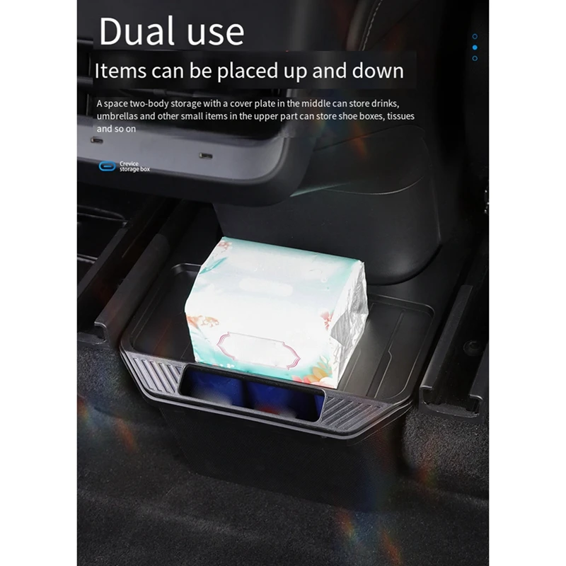 Rear Seat Storage Box Car Storage Box Car Trash Can For Tesla Model Y Decoration Parts Accessories