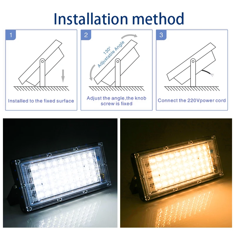 Led Flood Light 220V 110V FloodLight 50W LED Street Lamp Waterproof Landscape Lighting IP65 Led Spotlight Outdoor Lighting