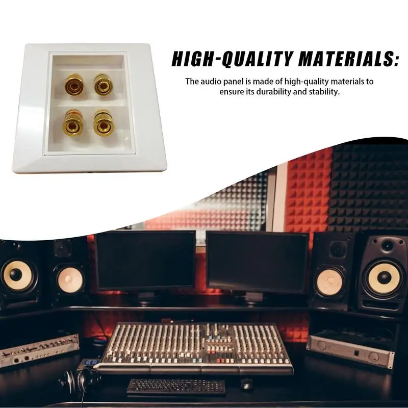 Audio Wall Plate Speaker Wall Outlet Home Theater Plate Speaker Jack Home Audio Accessories With 4 Port For