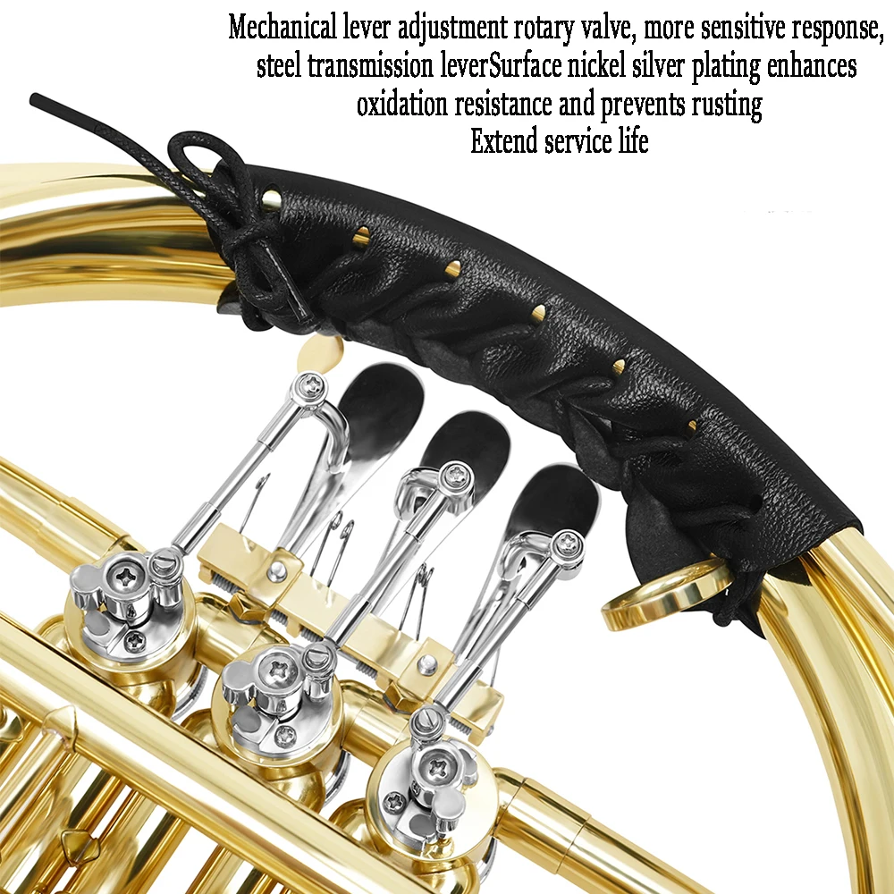 M MBAT 3 Key Bach Split French Horn Bb Tone Nicke Silver Plated Brass Musical Instrument with Mouthpiece Case Parts