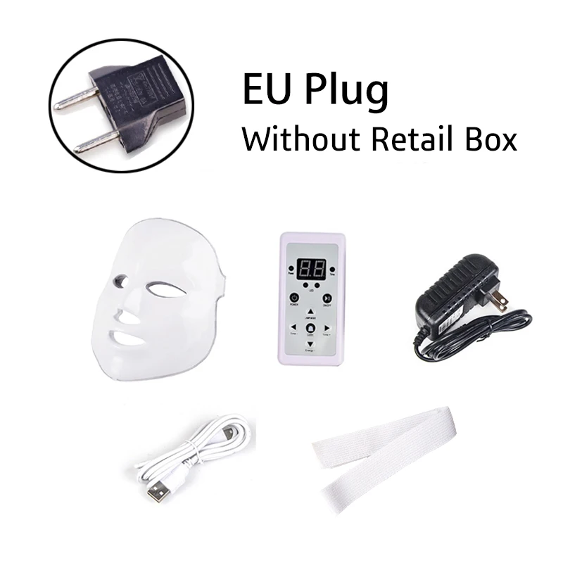 Maska na twarz Led terapia światłem maska na twarz 7 kolorów urządzenia kosmetyczne do twarzy odmładzanie skóry urządzenia kosmetyczne przeciw trądzikowi do użytku domowego