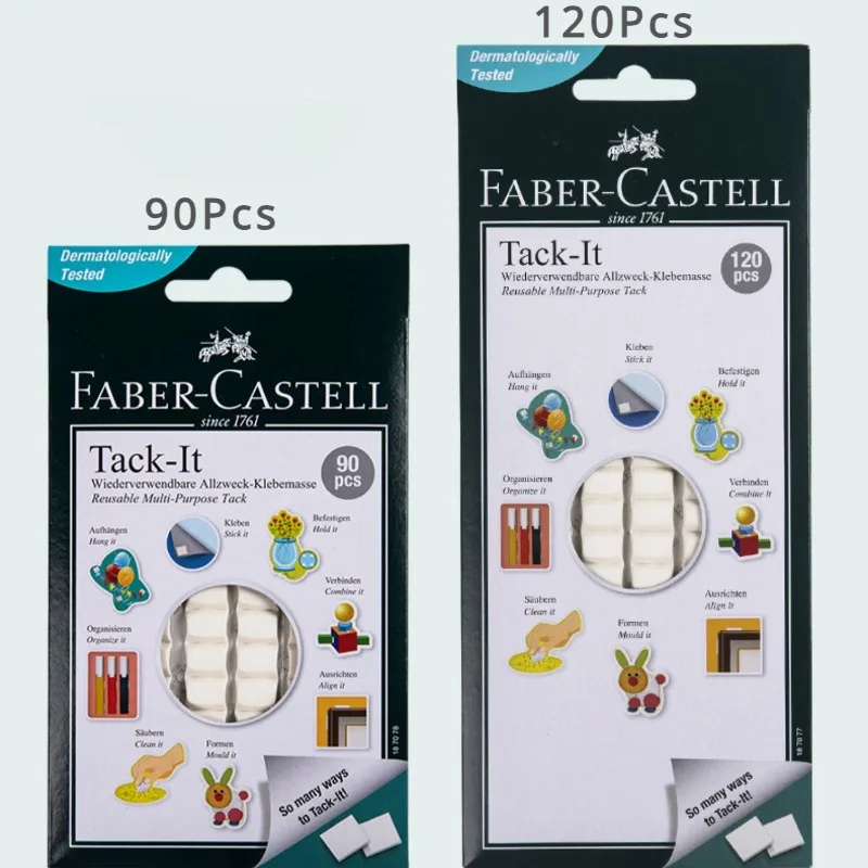 90Pcs Faber Castell Tack-It 다목적 접착제 Tacky Putty, 가정, 사무실 및 학교용 무독성 재사용 가능 및 탈착식 접착제