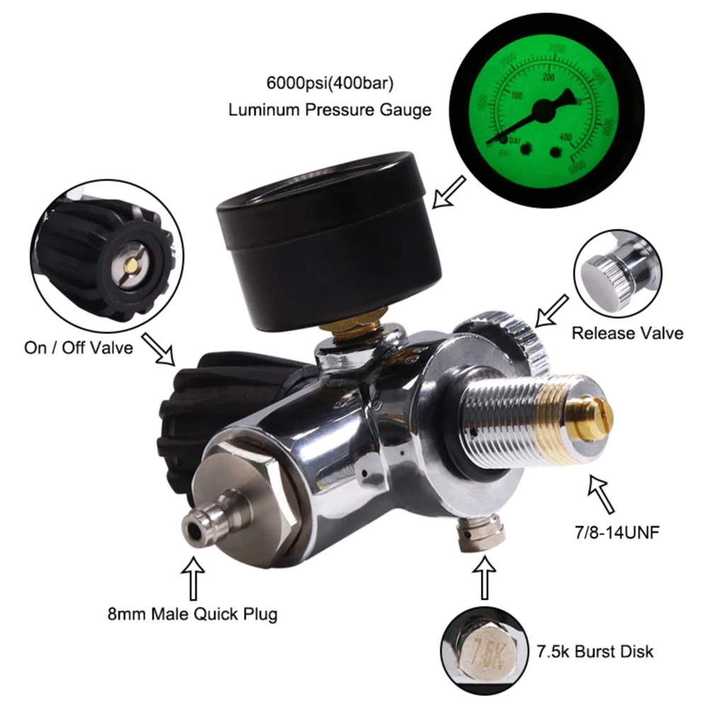 TUXING 300Bar 3L Carbon Fiber Cylinder with Fill Station Regulator Valve 4500psi