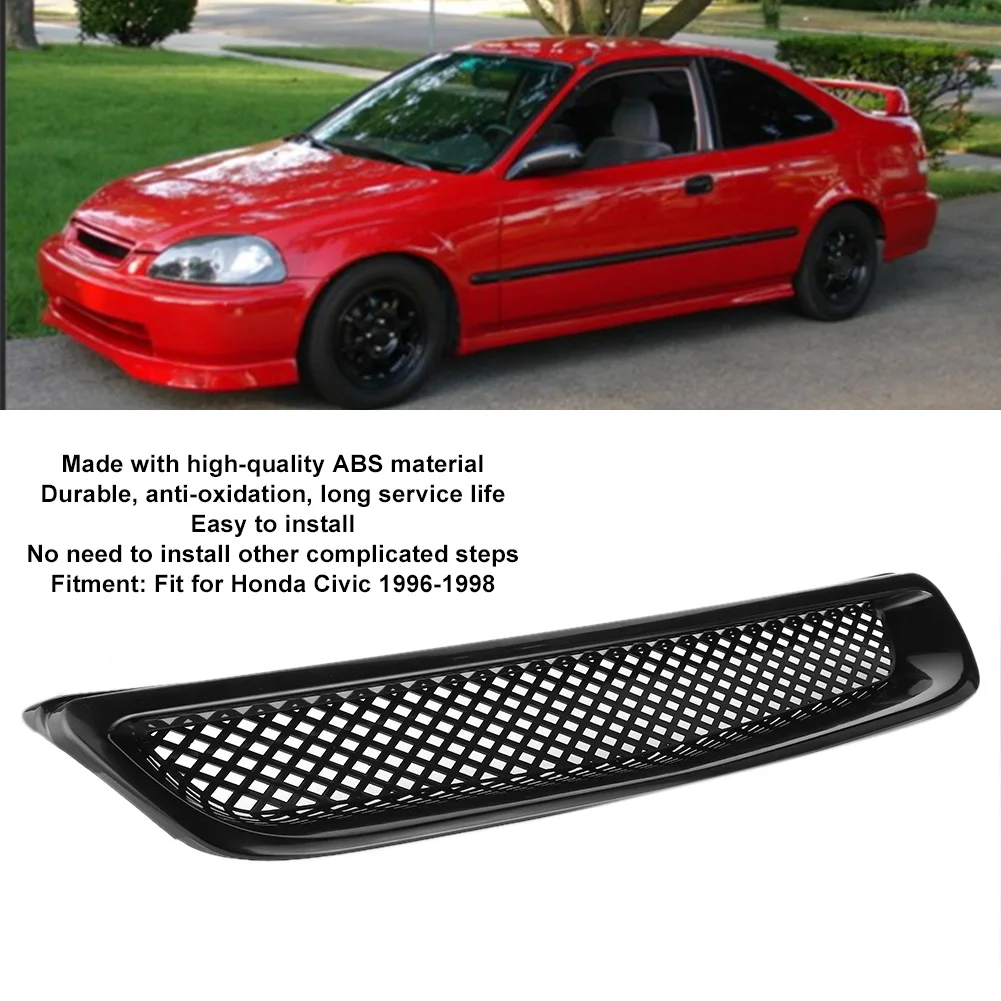 

Front Hood Grille Grill Air Flow Intake Mesh Fit For Honda Civic 9698 JDM TypeR Style