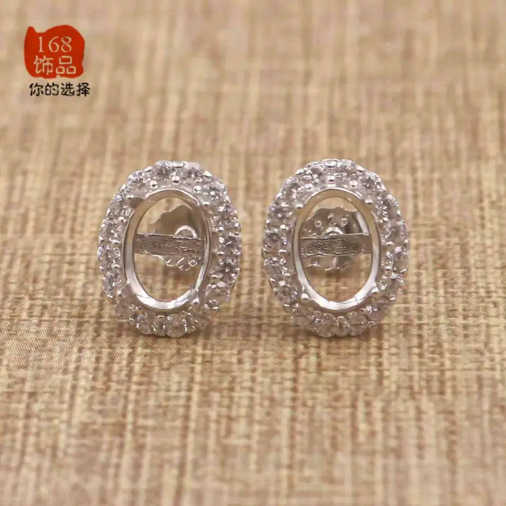 

100% 925 Sterling Silver stud earrings Blank Base DIY Setting Jewelry Findings Making Accessories