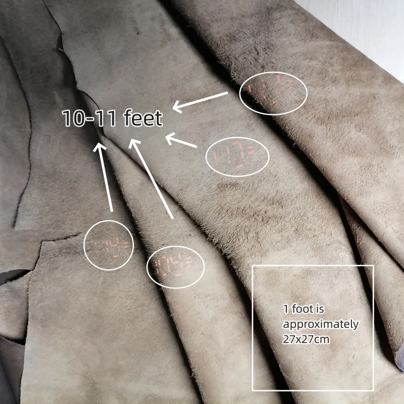 다크 브라운 태아 송아지 피부, 0.8mm 첫 번째 레이어 가죽. 진짜 가죽 원단. 가죽 의류용 수제 DIY 전체 소가죽 컷