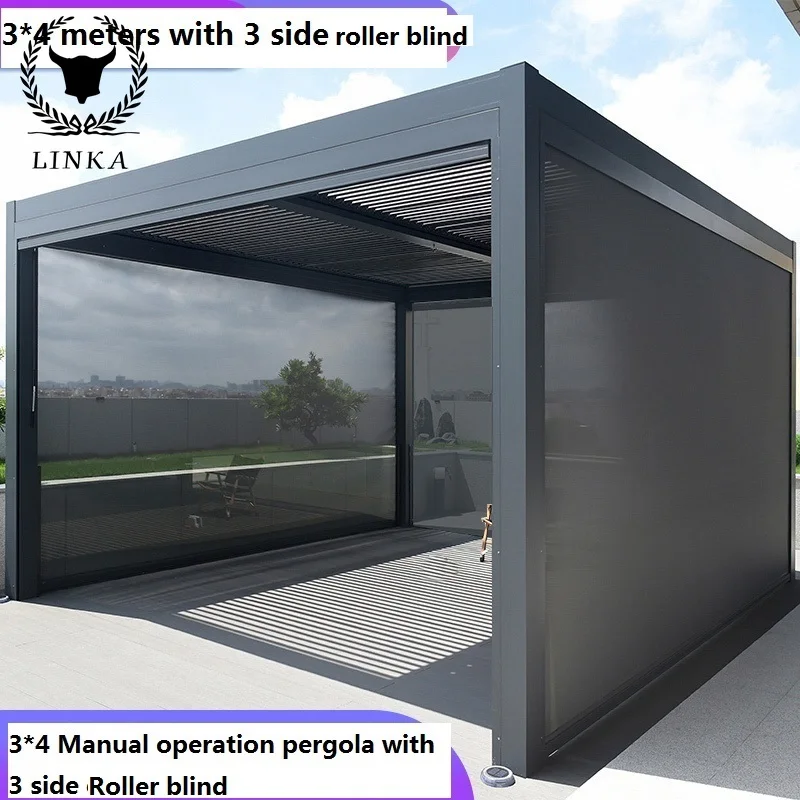 Pergola Moderna In Alluminio Per Esterni Bioclimatica 3 X3M 3X4M 3X5M 4X4M 3.6X3.6M Pergola Dimensioni Personalizzate Pavilion Louver Roof Pergola
