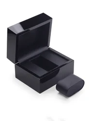 Luxury Crafted Watch Box with PU Leather Interior and Elegant Wooden Finish (Black A)