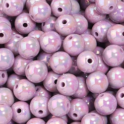 Vibrant UV - Colored Acrylic Beads - Multi - Size Round Spacer Beads for DIY Jewelry & Accessories (Light Purple)
