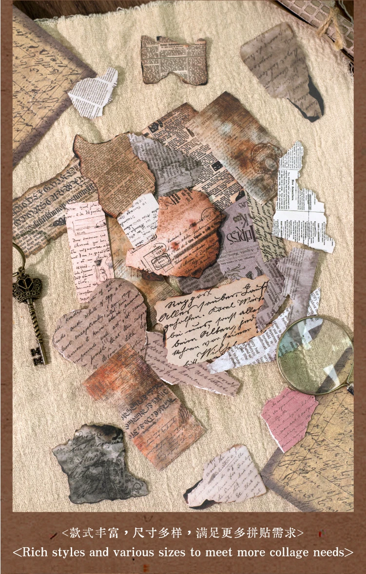 Journal GO 15 Stück ästhetische Aufkleber aus gebranntem, geschreddertem Papier, Scrapbooking, Tagebuch, Planer, Laptop, Gepäck, Gitarre, Tagebuch, DIY-Abziehbilder – Detail 4