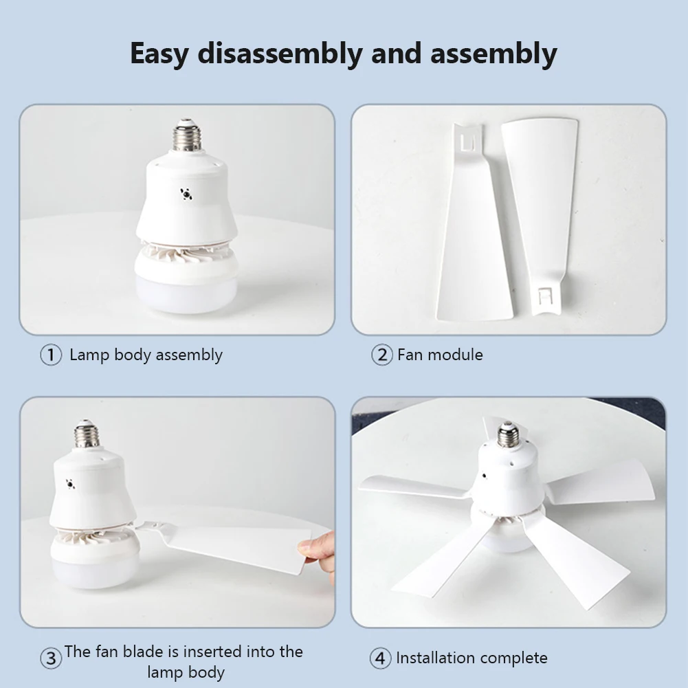 2-in-1 Portable Ceiling Fan & Light With Remote Control