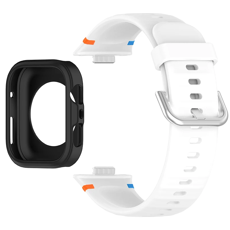 Protective Soft Case with Silicone Sports Strap for Smartwatch Fitness Bands