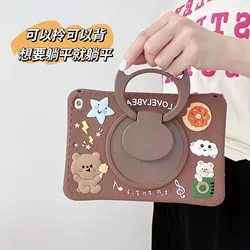 Durable Kids Shockproof Stand Case for Samsung Galaxy Tab A 8 & 10 Tablets (Brown bear)