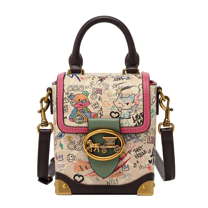 Women's handbag, advanced strategist box bag, 2024 new high-end contrasting color mobile phone bag, crossbody bag