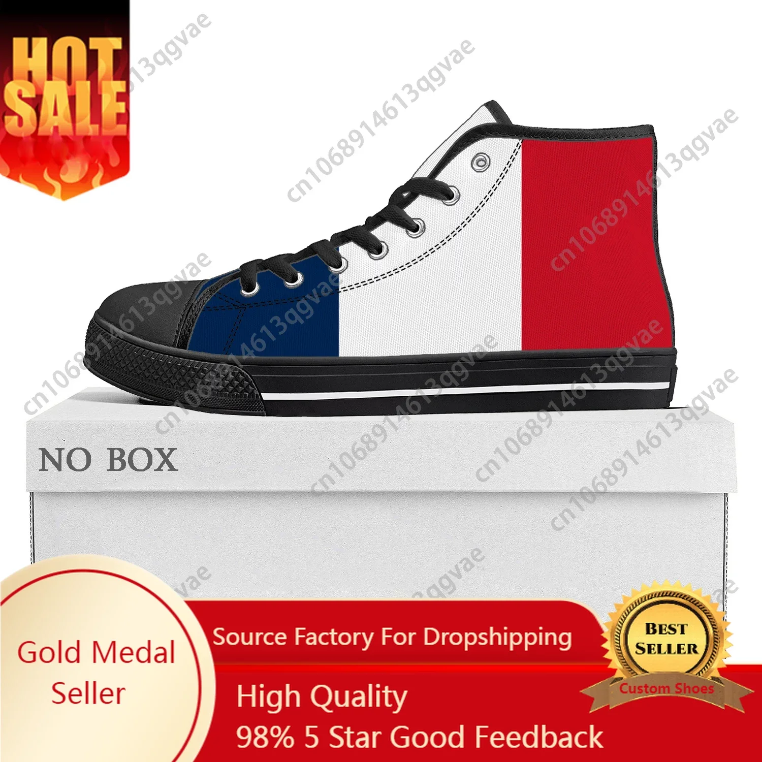 French Flag High Top High Quality Sneakers Mens Womens Teenager Canvas Sneaker France Casual Couple Shoes Custom Shoe
