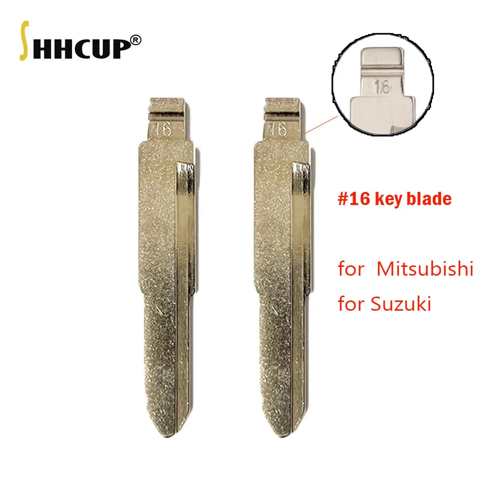 10pcs #16 Uncut Flip Blank Key Blade KD Xhose Remote Car Key Blade for Mitsubishi Suzuki Alto Car Replacement Accessories