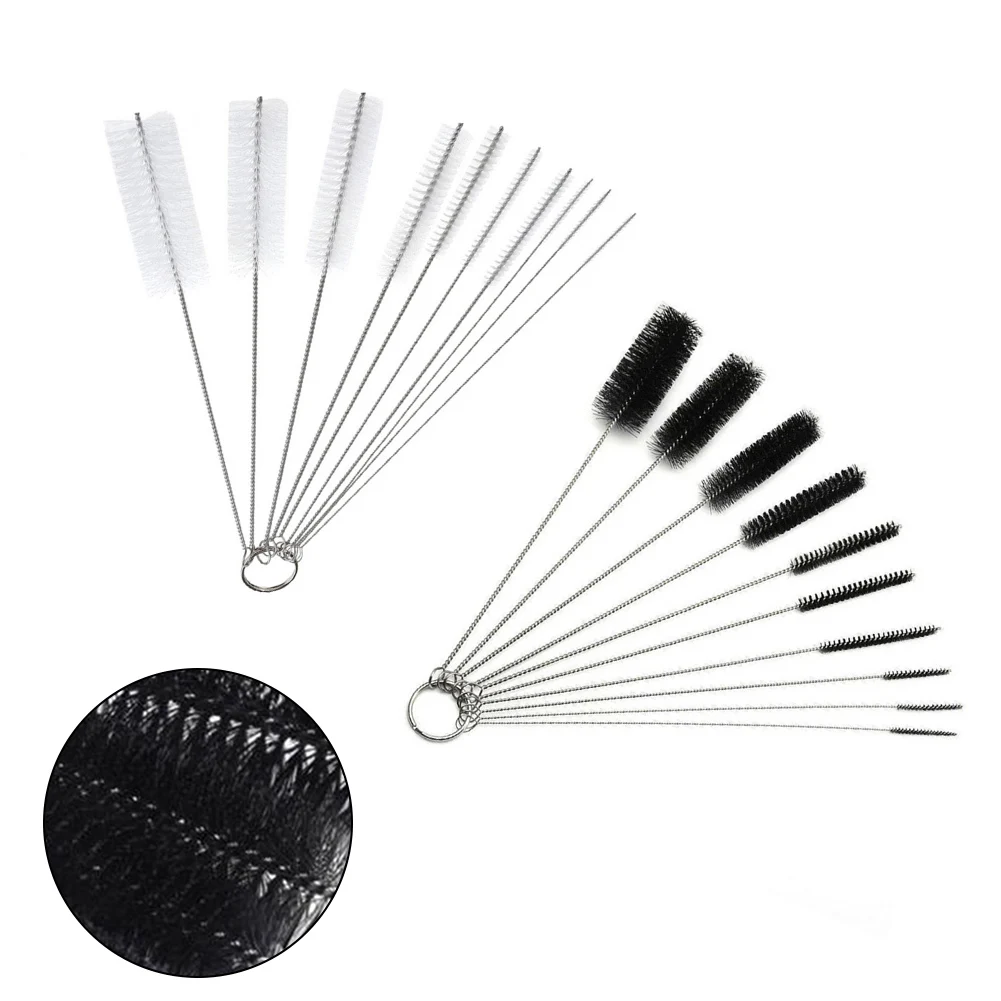 Cleaning Brush Cleaning Brush Set Corner Dust Remover 21CM Detachable Key Ring Dia 2-24MM Mini Stainless Steel