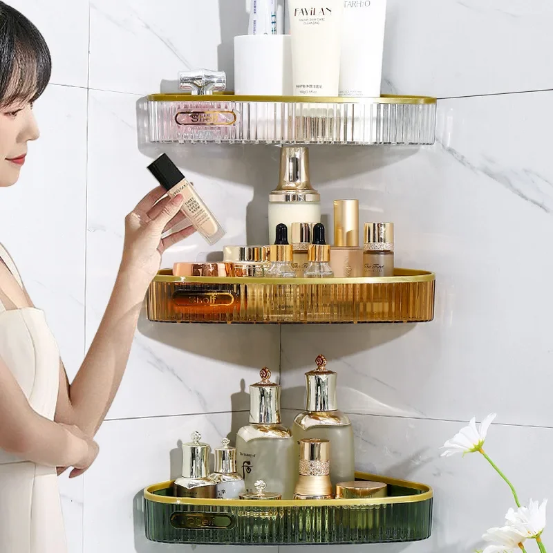 Bathroom Shelf Shower Shelves Corner Shelf Plastic Wall Mount Shower Storage Rack Holder Bathroom Organizer Home Appliance 2