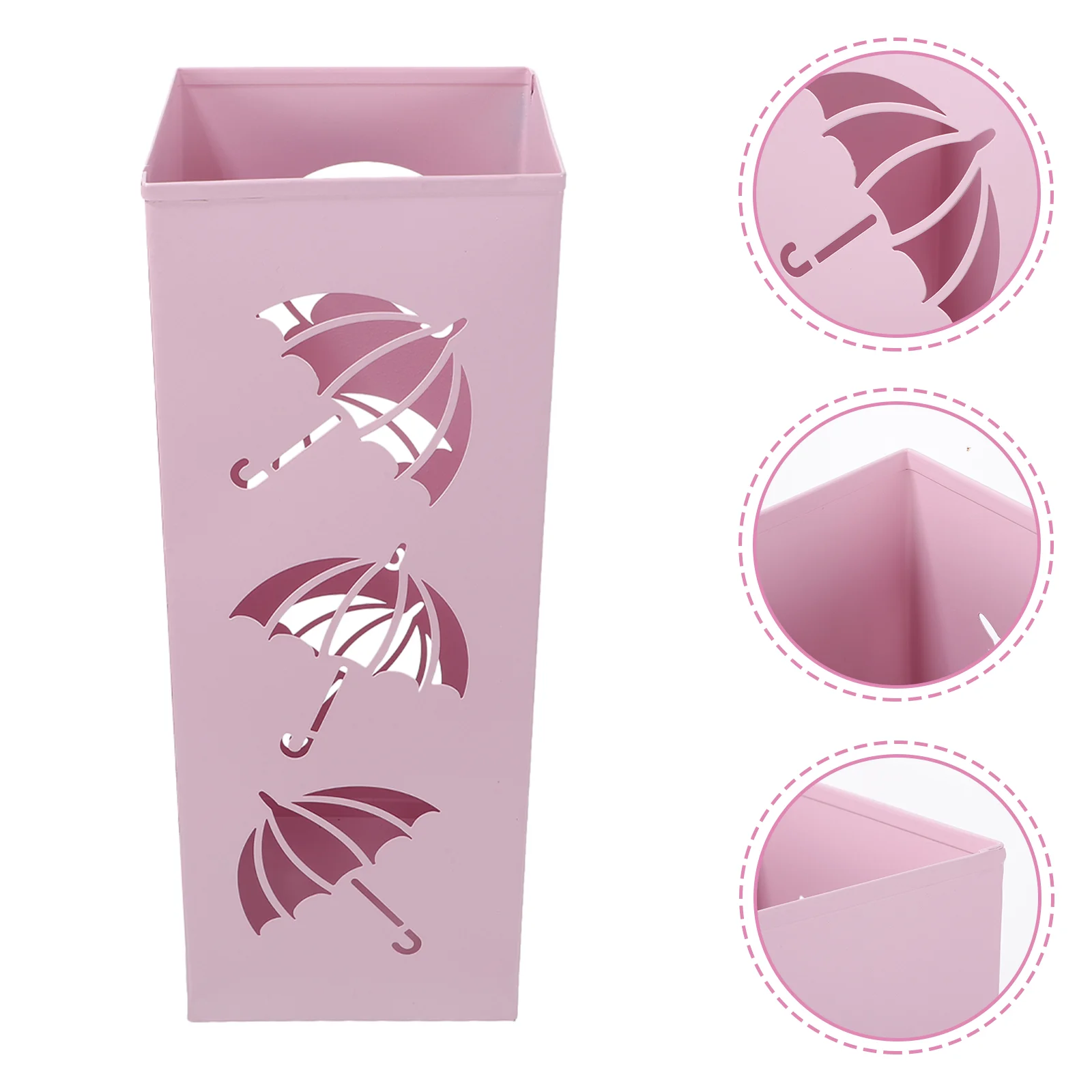 

Umbrella Stand Rack Metal Square Umbrella Holder Free Standing Umbrella Storage Organizer Bin Hollow Out Umbrella Bucket Canes