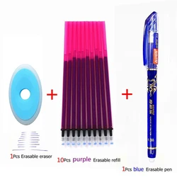 Premium Erasable Gel Pens - Washable Ink in Blue, Black, and Red for School and Office Writing (12Pcs purple set)