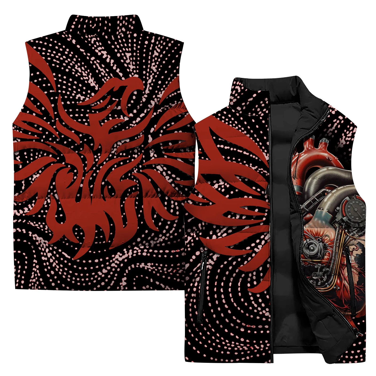 thumbnail image 1 of Chaleco con estampado de teclado personalizado para hombre, moderno, informal, versátil, cómodo y cálido, chaquetas de invierno para hombre, 1 of 5
