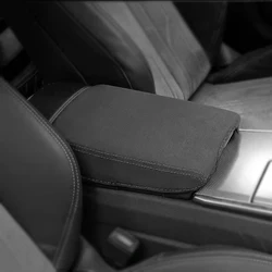 Luxury Armrest Box Protective Cover - Premium Decorative Interior Accessory - 2009 - 2016 B8 (Suede black thread)