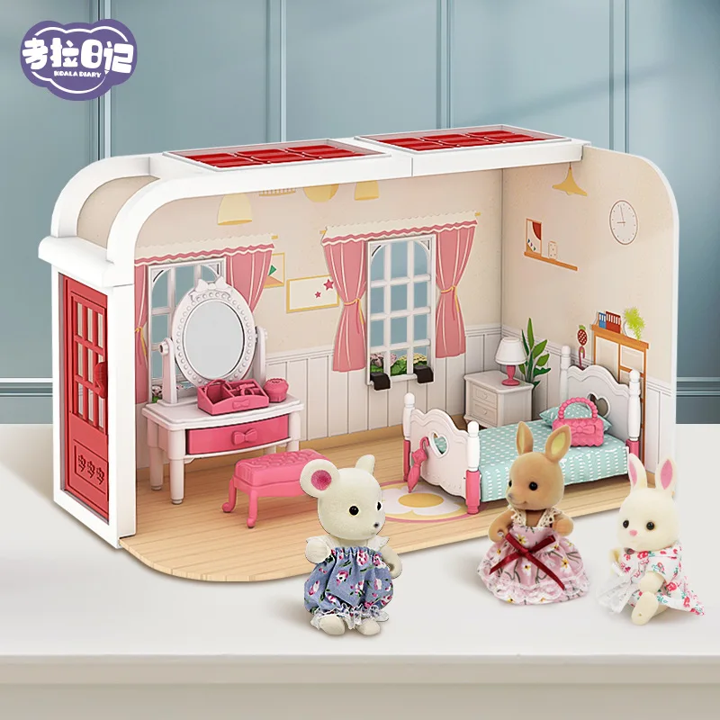 Miniature Pretend Play Dollhouse Accessories And Furniture Cooking   shopping games Kitchen Livingroom Play House Birthday Gift