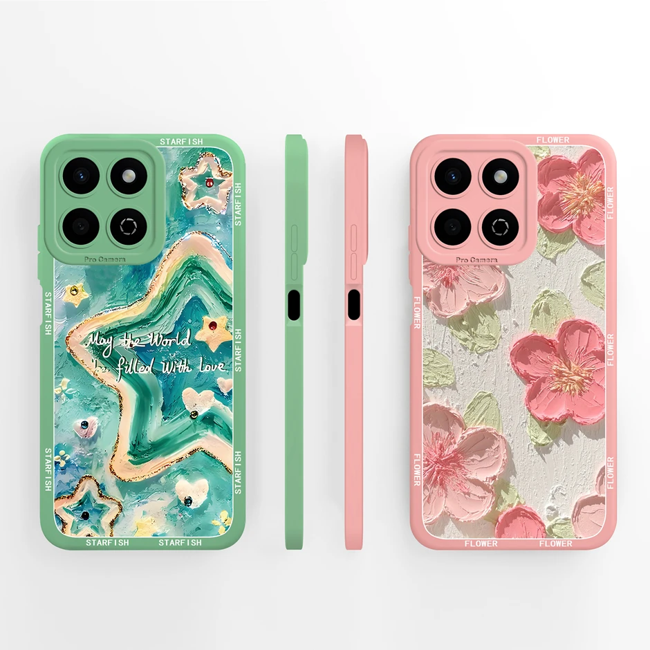 Artistic Oil Painting Floral Design Soft Silicone Anti-Drop Phone Case Cover