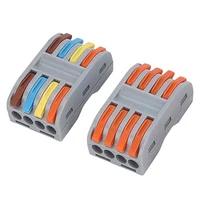 PCT 4in 4Out Mini Fast Push-in Wiring Cable Connectors 2-Position Universal Compact Durable Splitter Electrical  Terminal Block 4