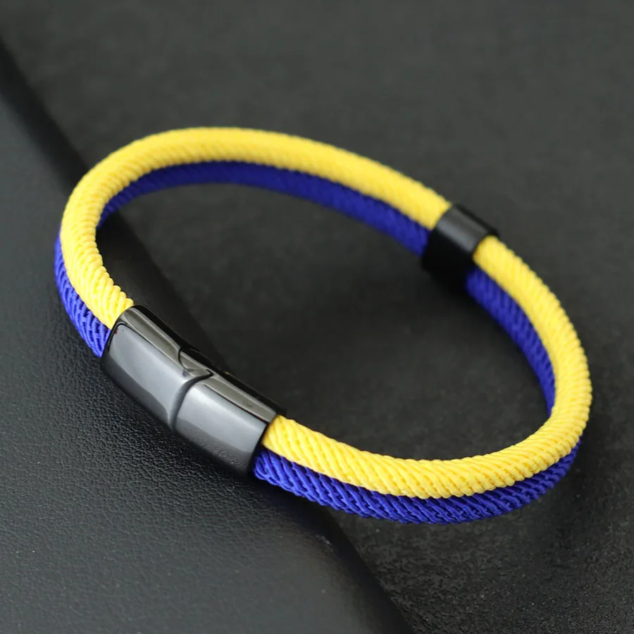 Mens Stainless Steel Nautical Rope Bracelet with Magnet Buckle