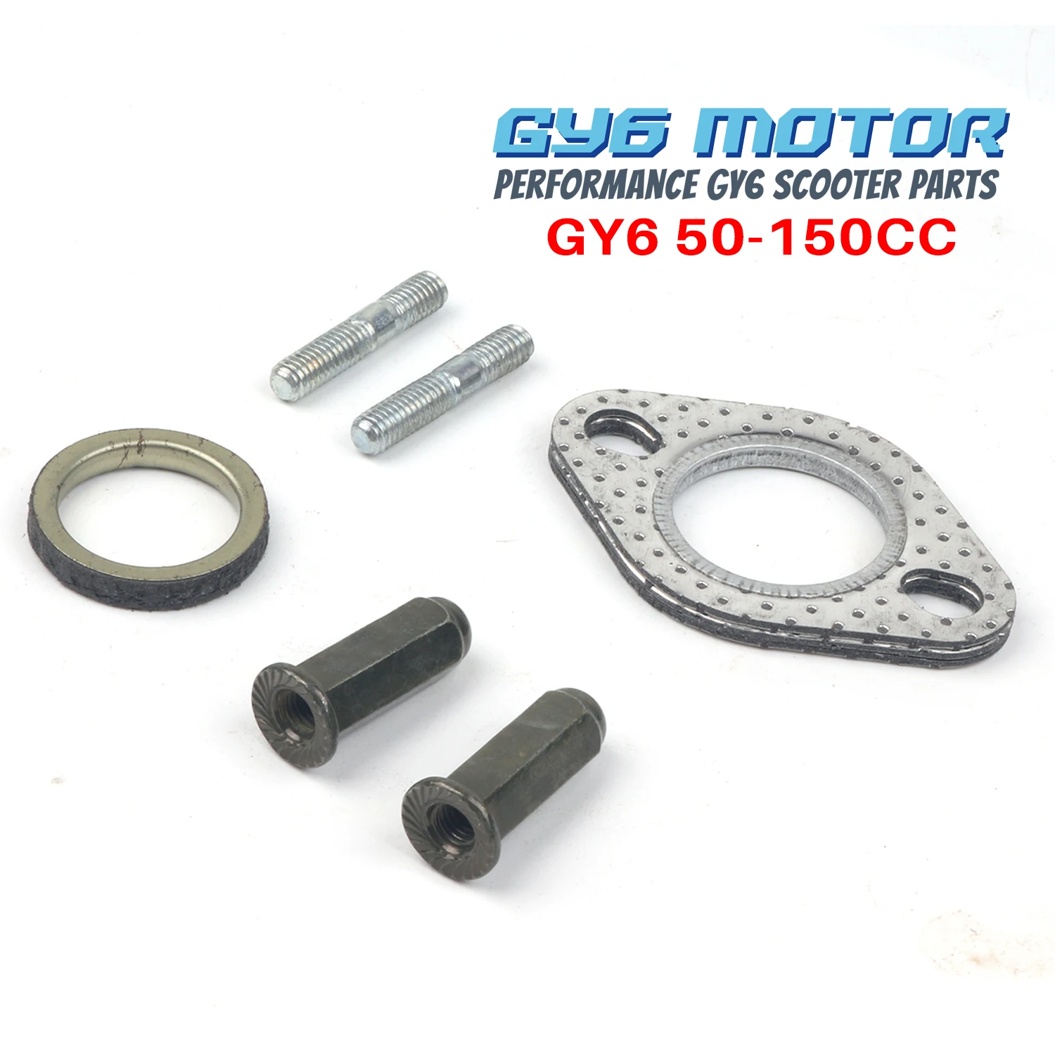 Motorcycle Exhaust Gasket For KYMCO SYM GY6 50-150cc Scooter Engine Exhaust Pipe Screw Kit Exhaust Pipe Rust Proof Nut Gasket
