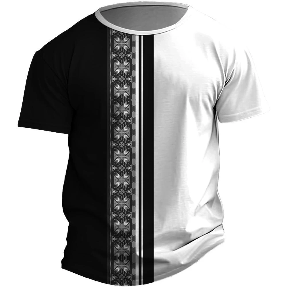 Ethnic Pattern 3D Print T Shirt Casual Short Sleeve Tops
