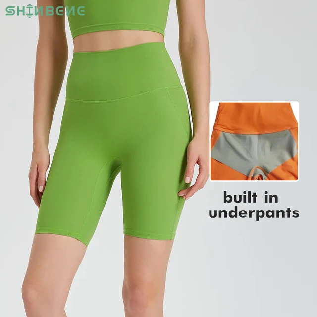 SHINBEN BUILT IN UNDERWEAR 7 High Waist Fitness Sports Biker