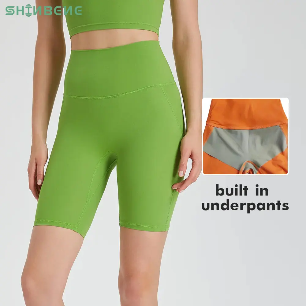 SHINBEN BUILT IN UNDERWEAR 7 High Waist Fitness Sports Biker Shorts Ladies  Butt Lift Compression Workout Gym Shorts Plus Size - AliExpress