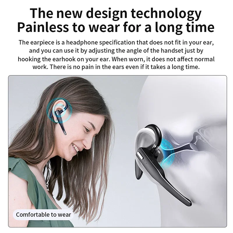 Wireless Bluetooth Headphones With Microphon Earphone ENC Noise Cancelling Handsfree Talking Headset Driving Auriculares Busines 2