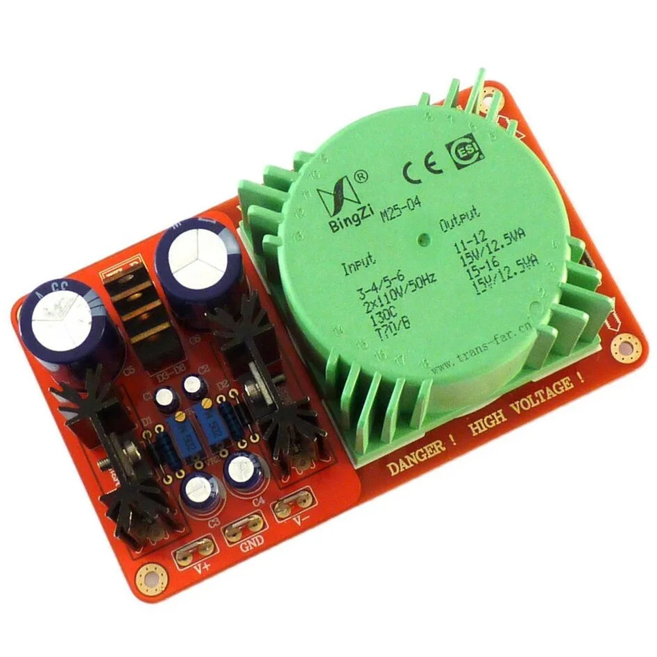 WZ-P LM317/LM337 Precision Regulated Adjustable DC Dual Output Power Supply With 25W Transformer