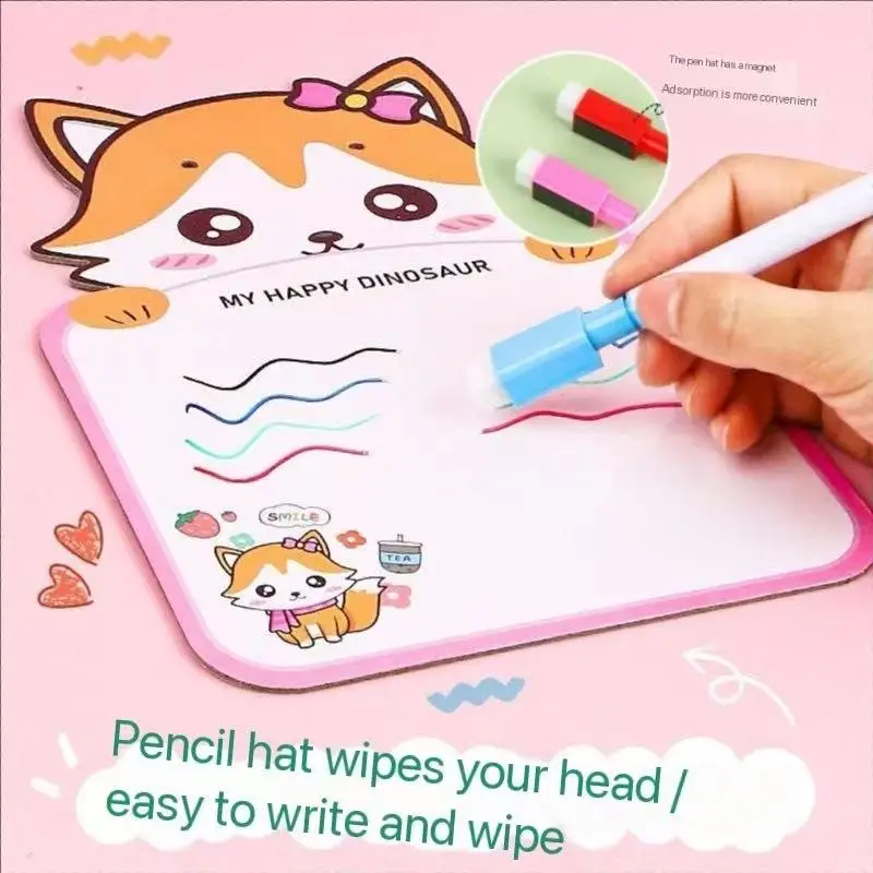 8pcs/Set Bullet Tip 11.3*1cm Small Size No Magntic Whiteboard Dry Erase Markers, 8 Color *1pcs Magnet Pen