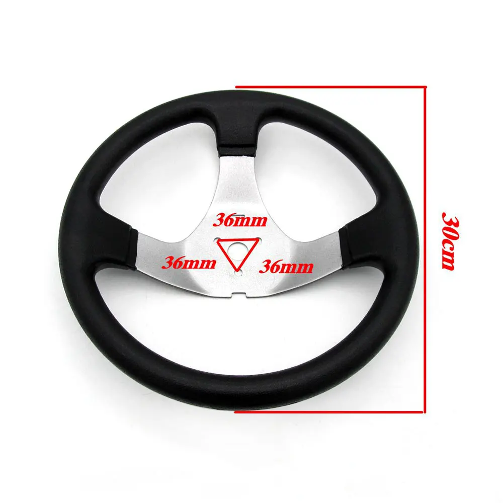 Kart Steering Assembly Steering Wheel Ball Head Pull Rod Set 300mm Wheel 420 Motor Directional Gear