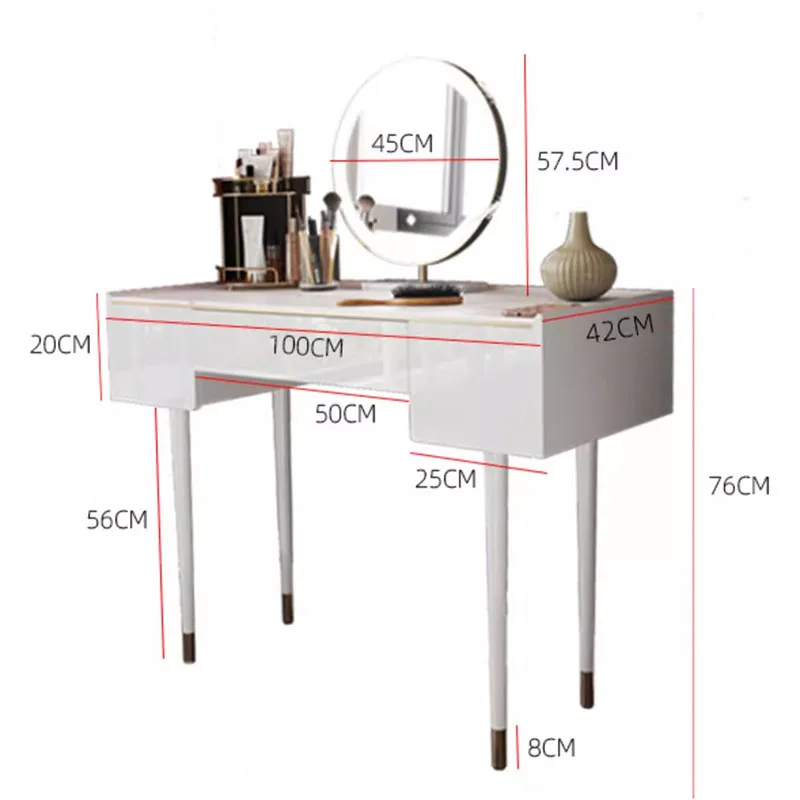 Slate Makeup Vanity Table Dressing Table With Mirror Storage Home Furniture
