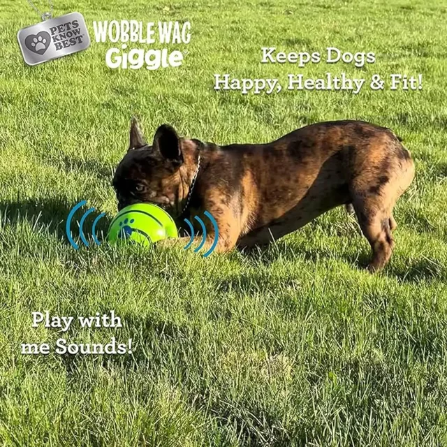 Pet Dog Toy Ball Wobble Wag Giggle Sound-Emitting Glow Ball Interactive Dog Toy Funny Indoor or Outdoor Play Agility Training 4