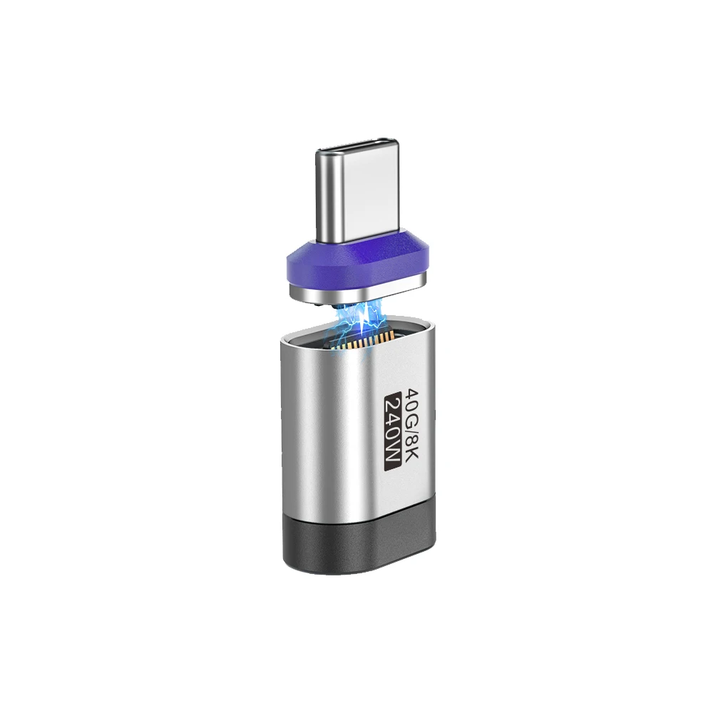 High-Power Magnetic USB-C to USB-C Fast Charge Adapter with USB4.0 and 8K Support