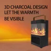 Electric Fireplace Heater for Indoor Use, 1500W Space Heater Fireplace with 3D LED Flame, Double Safety Protection, Portable 3