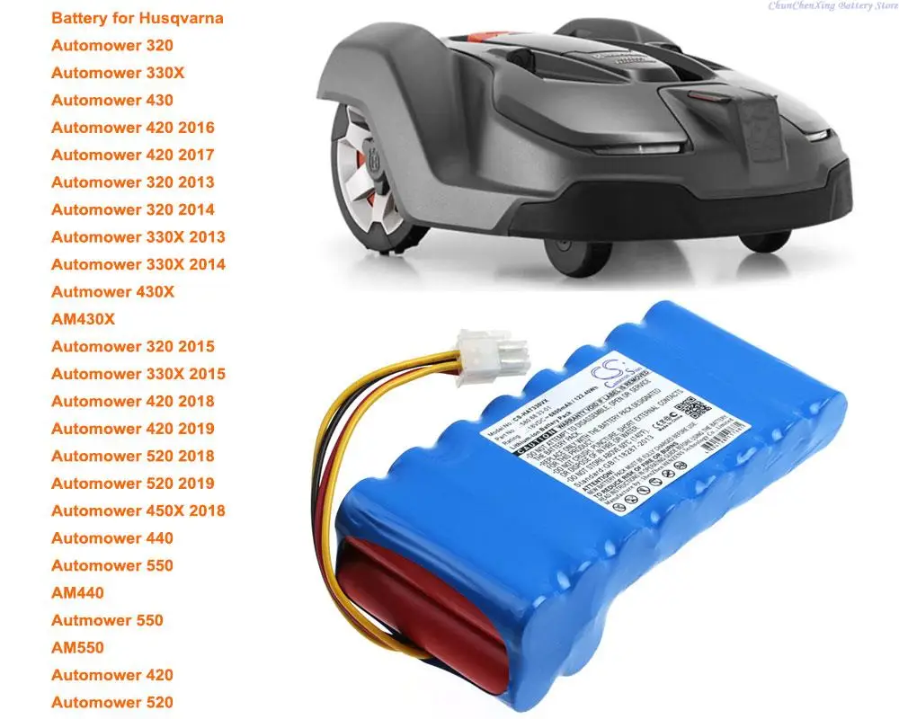 

OrangeYu 6800mAh Battery for Husqvarna Automower 320,330X,420,430,430X,550,440,450X,520,550,please note the year,important!!