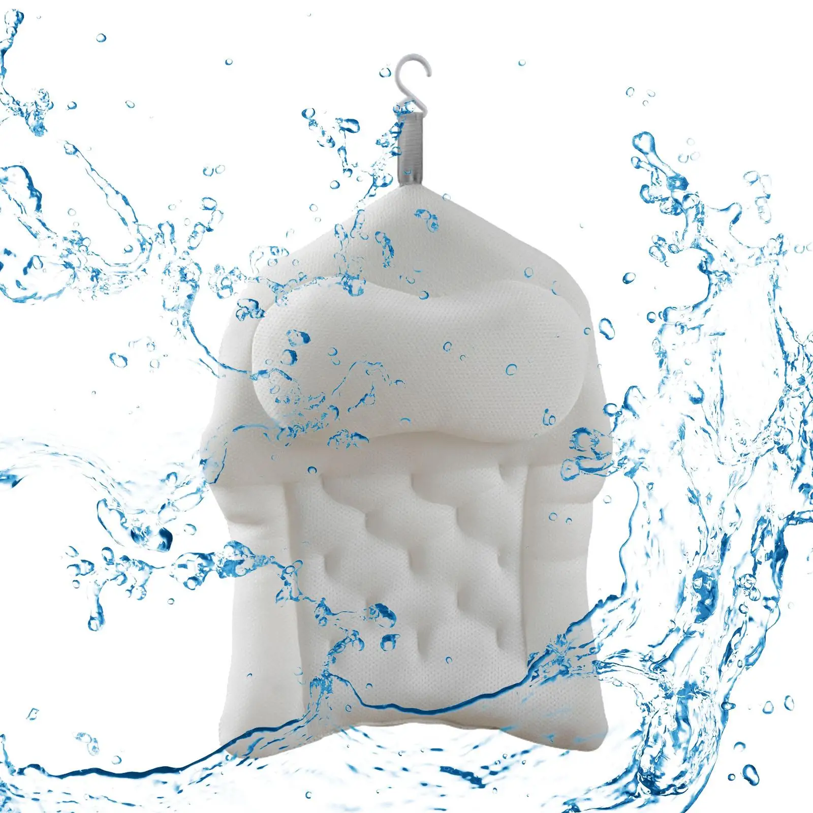 Bath Pillow Soft Thickened Lightweight Bathtub Pillow Strong Suction Cups for Bathroom Bathtub SPA Household Soaking Tub