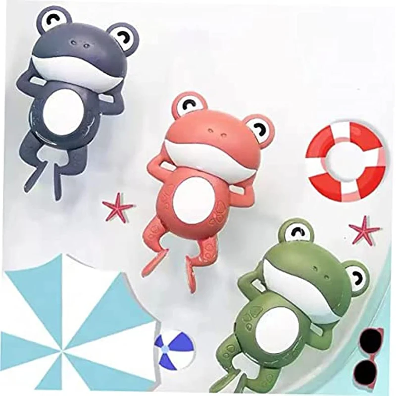 

Baby Bath Toys for Children Swimming Frog Clockwork Toys Floating Bathtub Toy Kids Water Bathtime Fun Birthday Party Favors