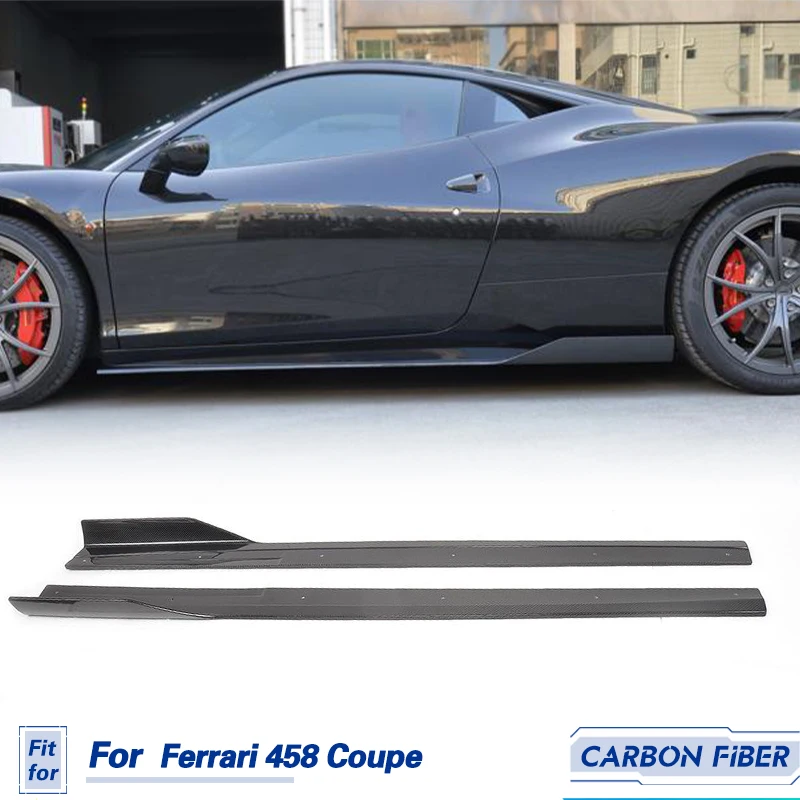 Estensioni Minigonne Laterali Auto Fibra Di Carbonio Per Ferrari 458 Spider Italia Base 2 Porte 2011-2013 Minigonne Porta Laterale Grembiuli Labbra Fr