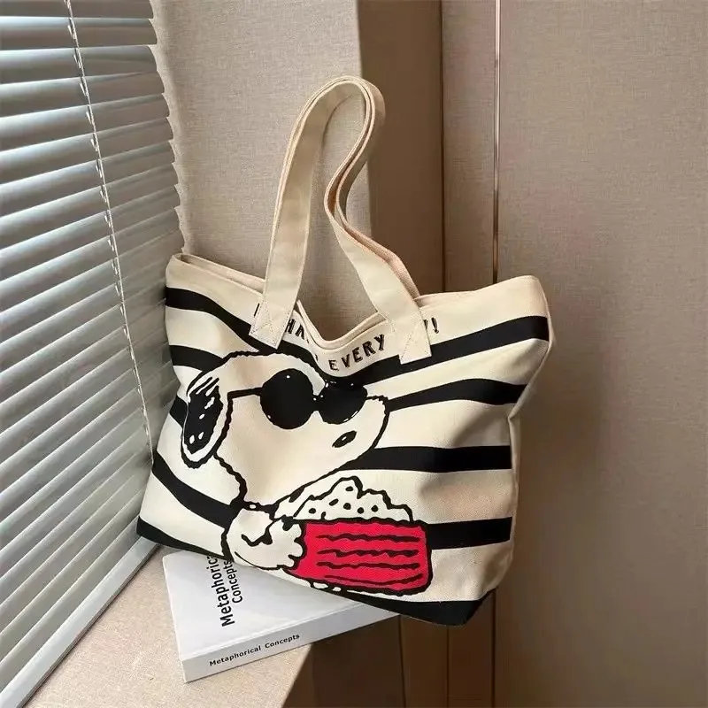 Canvas Bag Snoopy Cute Cartoon Large Capacity For Female Students Hold Books Commute Maternity Checkup Tote Mommy Bag