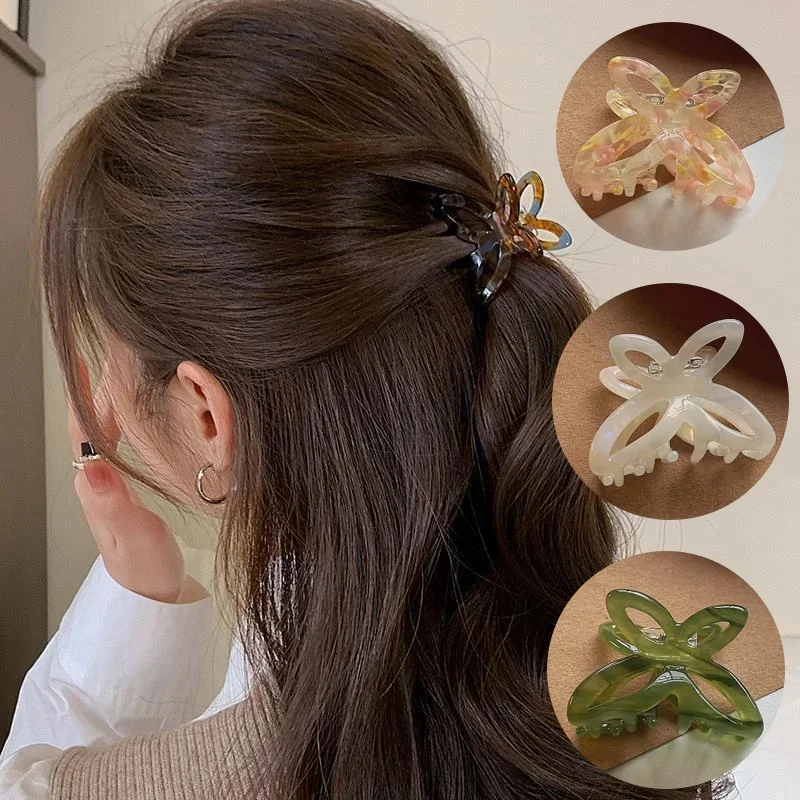 Hair Clips Half Tie Hair Clip Female Back of Head Clip Butterfly Grab Clips New Shark Shattered Hair Clips Advanced Sense 집게핀